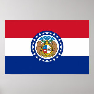 Poster Canvas Print with Flag of Missouri, U.S.A.