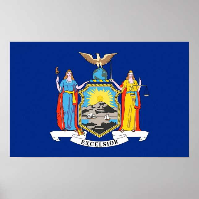 Póster Canvas Print with Flag of New York, EUA (Frente)
