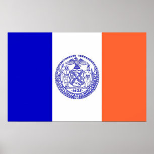 Poster Canvas Print with Flag of New York, EUA