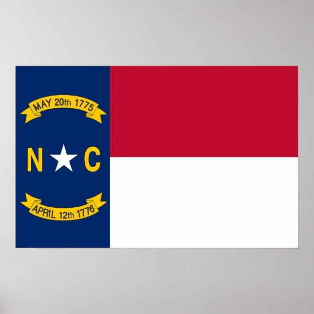 Póster Canvas Print with Flag of North Carolina, EUA (Frente)