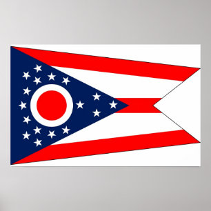 Póster Canvas Print with Flag of Ohio, EUA