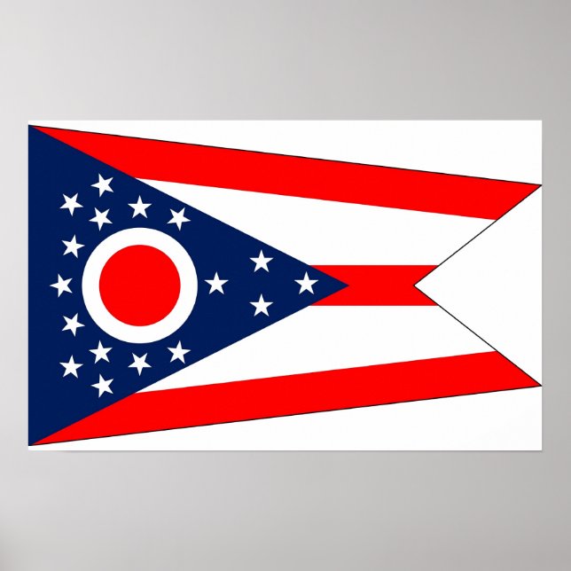 Póster Canvas Print with Flag of Ohio, EUA (Frente)