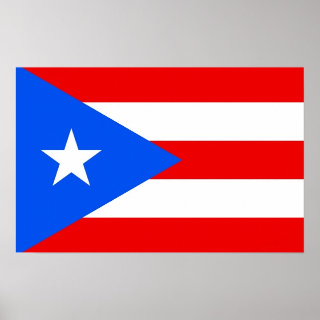 Póster Canvas Print with Flag of Puerto Rico, EUA (Frente)