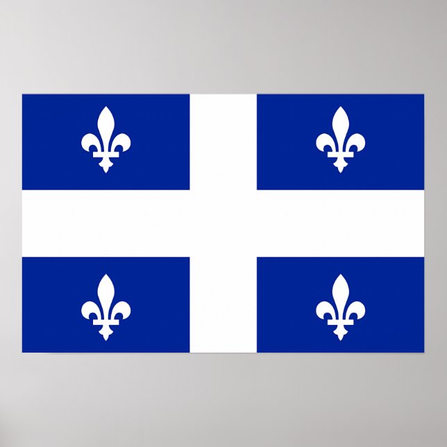 Poster Canvas Print with Flag of Quebec, Canadá (Frente)
