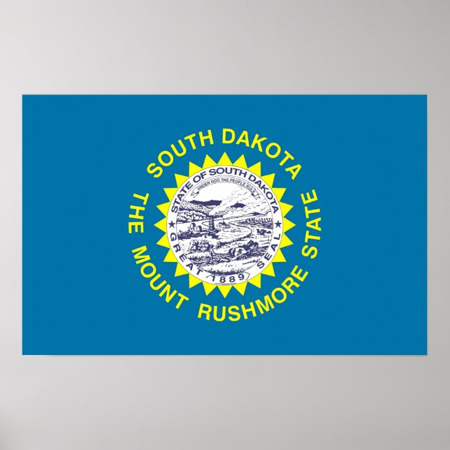 Póster Canvas Print with Flag of South Dakota, EUA (Frente)