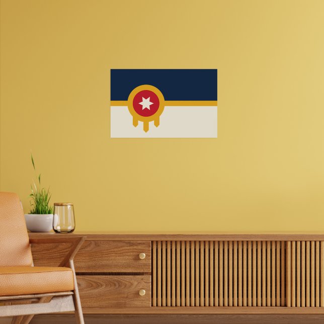 Poster Canvas Print with Flag of Tulsa, Oklahoma (Sala de Estar 2)