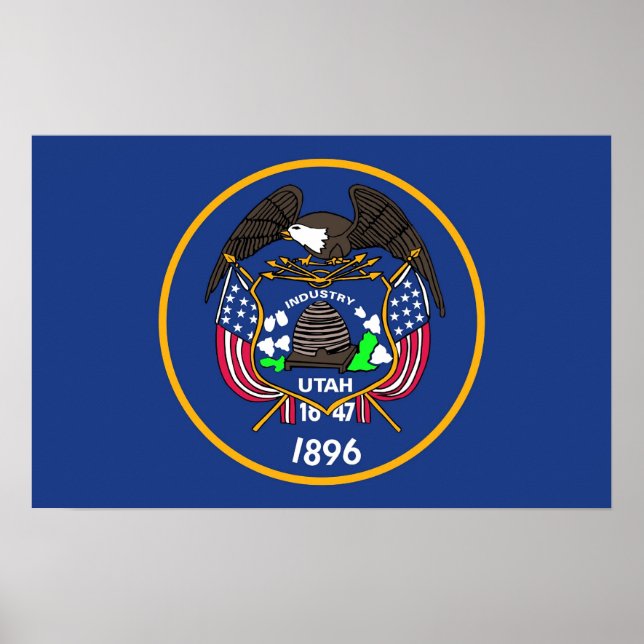 Póster Canvas Print with Flag of Utah, EUA (Frente)
