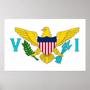 Póster Canvas Print with Flag of Virgin Islands, EUA
