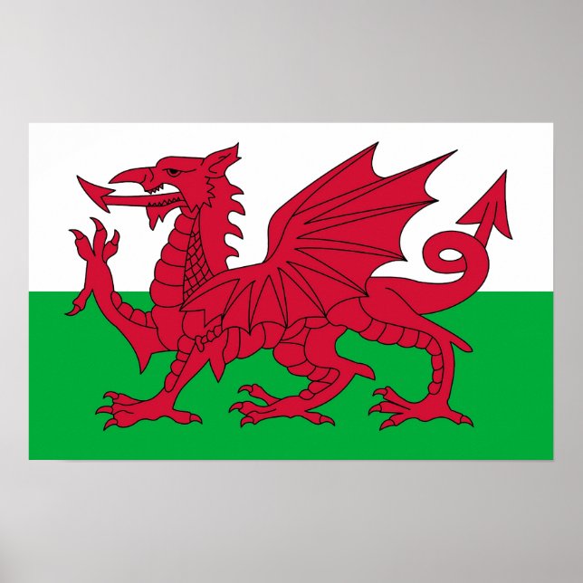 Poster Canvas Print with Flag of Wales (Frente)