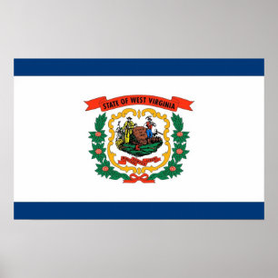 Póster Canvas Print with Flag of West Virginia, EUA