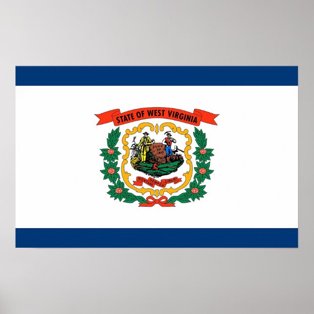 Póster Canvas Print with Flag of West Virginia, EUA (Frente)