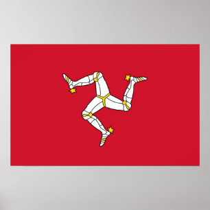 Póster Canvas Print with Isle of Man Flag, Reino Unido