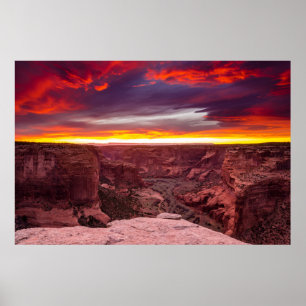 Poster Canyon de Chelly, pôr do sol, Arizona