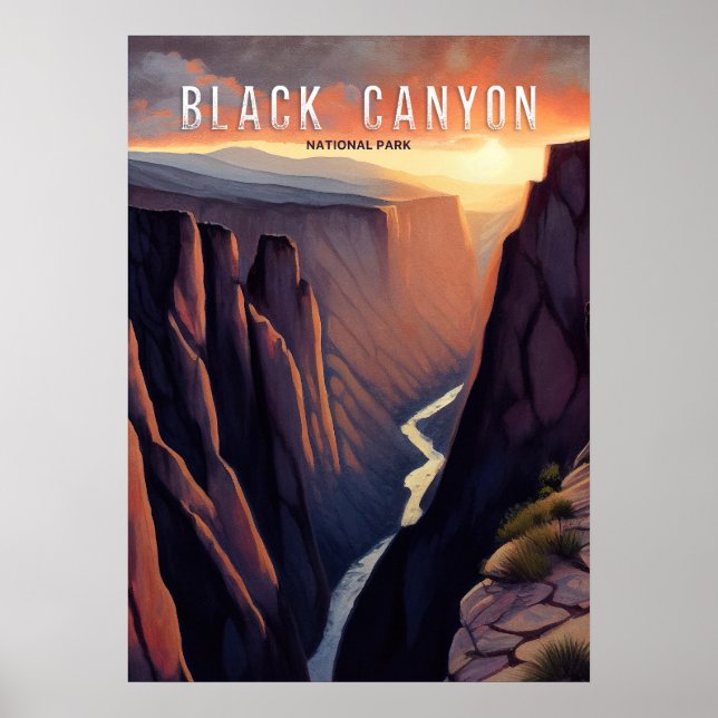 Poster Canyon Negro Watercolor (Frente)