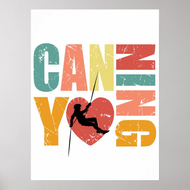 Poster Canyonering I Love Canyoning Rappelling Lover (Frente)