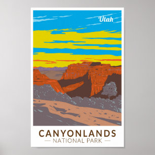 Poster Canyonlands National Park Moab Viagem Art Vintage