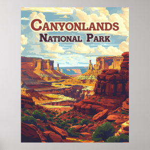 Poster Canyonlands National Park Utah Moab Retro