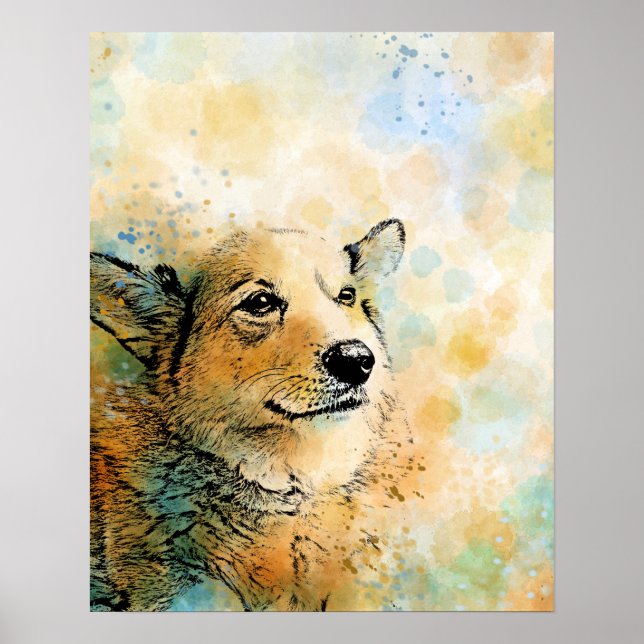 Poster cão 143 Corgi (Frente)