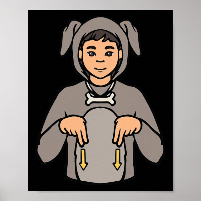 Poster Cão Animal ASL Sinal Mão Perda Audição Conscientiz (Frente)