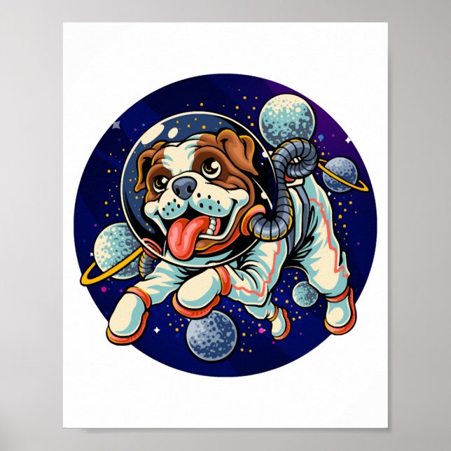 Poster Cão Astronauta, cão espacial (Frente)