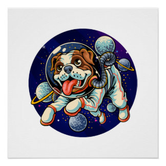 Póster Cão Astronauta, cão espacial
