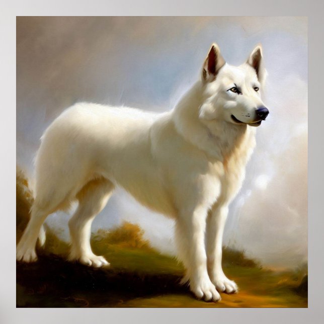 Poster Cão Berger Blanc Suisse (Frente)