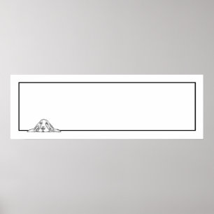 Poster cão-caçador preto branco-cachorrinho