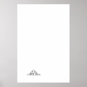 Poster cão-caçador preto branco-cachorrinho