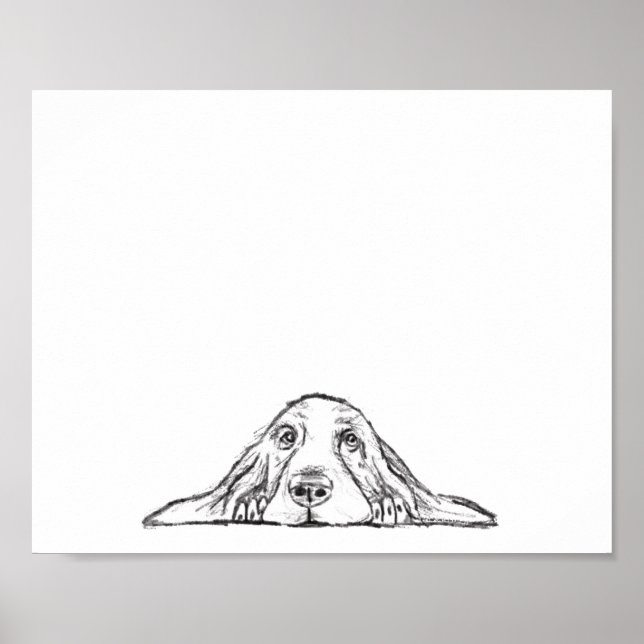 Poster cão-caçador preto branco-cachorrinho (Frente)