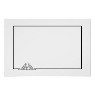 Póster cão-caçador preto branco-cachorrinho