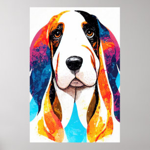Poster Cão Cachorro Cachorro Natureza Selvagem Pintura An