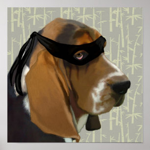 Poster Cão Cachorro do Basset Ninja