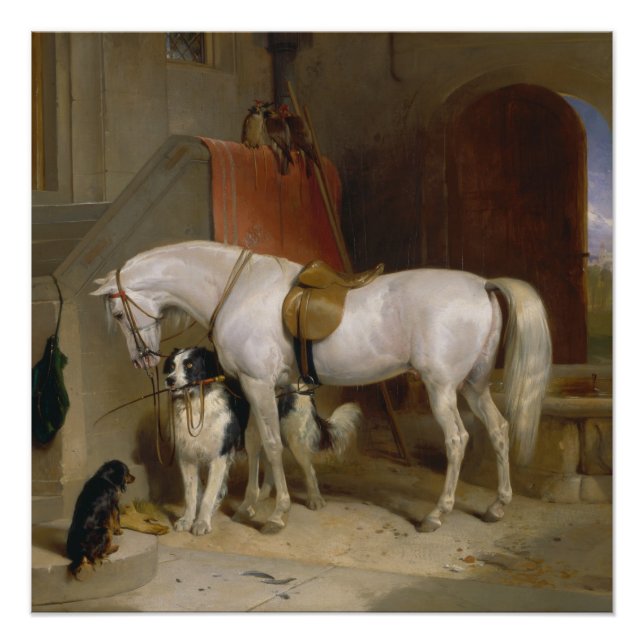 Póster Cão-cavalo Favoritos pintura arte Landseer (Frente)
