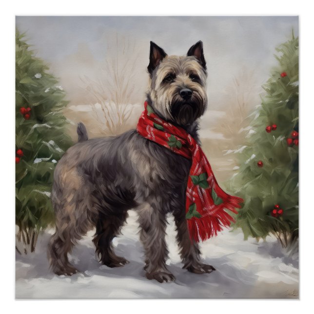 Póster Cão Chesapeake no Natal da Neve (Frente)