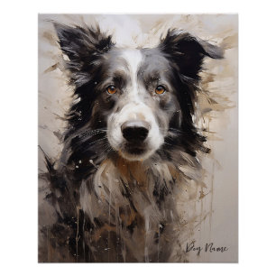 Póster Cão-da-borda Collie no vento 001 - Yacobsen Deros