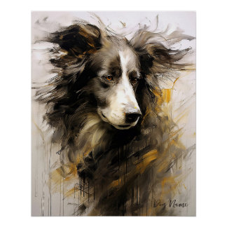 Póster Cão-da-borda Collie no vento 002 - Yacobsen Deros