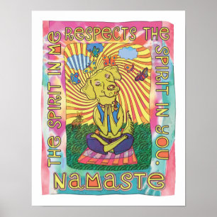 Poster Cão da ioga de Namaste