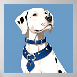 Poster Cão Dalmata com Coleira Azul