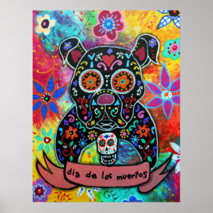 Póster Cão de Diâmetro de los Muertos Buldogue