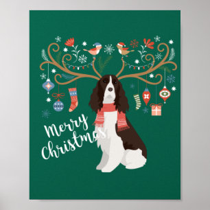 Poster Cão-de-estreia de natal inglês Springer Spaniel