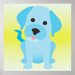 Poster Cão de filhote de cachorro dos azuis bebés no