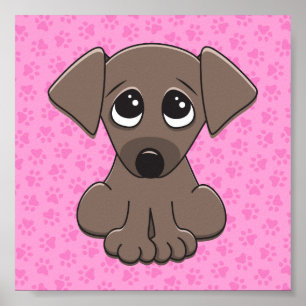 Póster Cão de filhote de cachorro marrom bonito no fundo