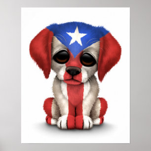 Póster Cão de filhote de cachorro patriótico bonito da