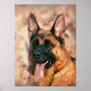 Póster Cão de german shepherd - GSD