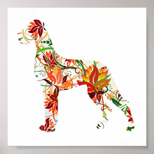 Póster Cão de grande porte de outono (Frente)