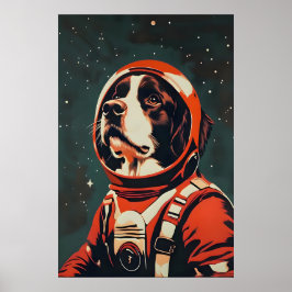 Poster Cão de Montanha Bernês Cartaz de Astronauta, Bernê