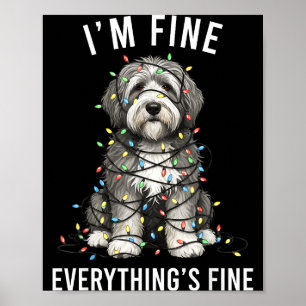Poster Cão de Ovelha do Inglês Antigo Natal Estou Bem Tud