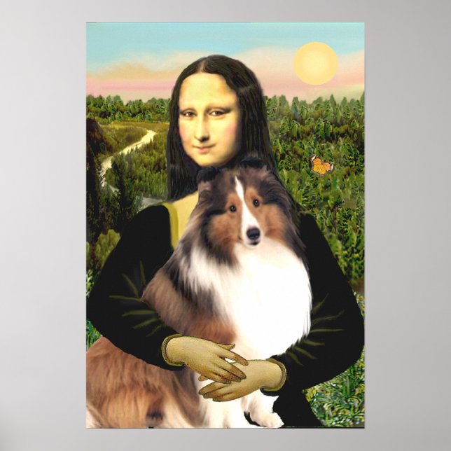 Póster Cão de Pastoreio de Shetland 7b - Mona Lisa (Frente)