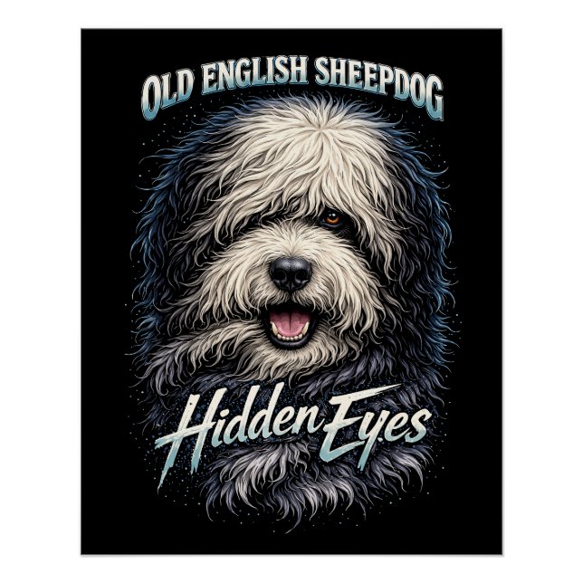 Póster Cão de Pastoreio Inglês Antigo (Frente)
