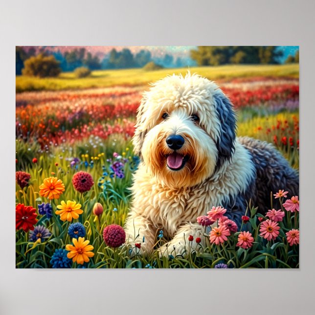Poster Cão de Pastoreio Inglês Antigo (Frente)